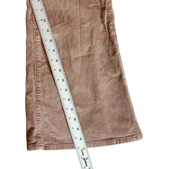 American Eagle Women’s Sz 12 Tan Super High Rise Flare Jeans Stretch Corduroy - Picture 13 of 14